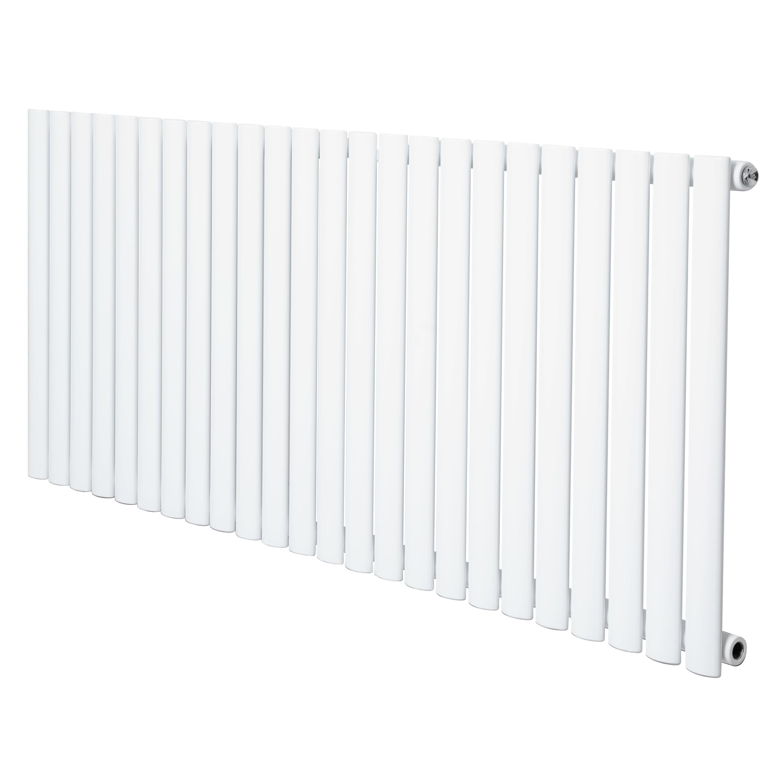 Radiador Ovalado de Columna Simple Blanco 60 cm x 144 cm – Acero al Carbono 1369 W | Radiador de Agua para Calefacción Eficiente | Soportes, Kit y Cepillo Incluidos – Garantía 15 Años