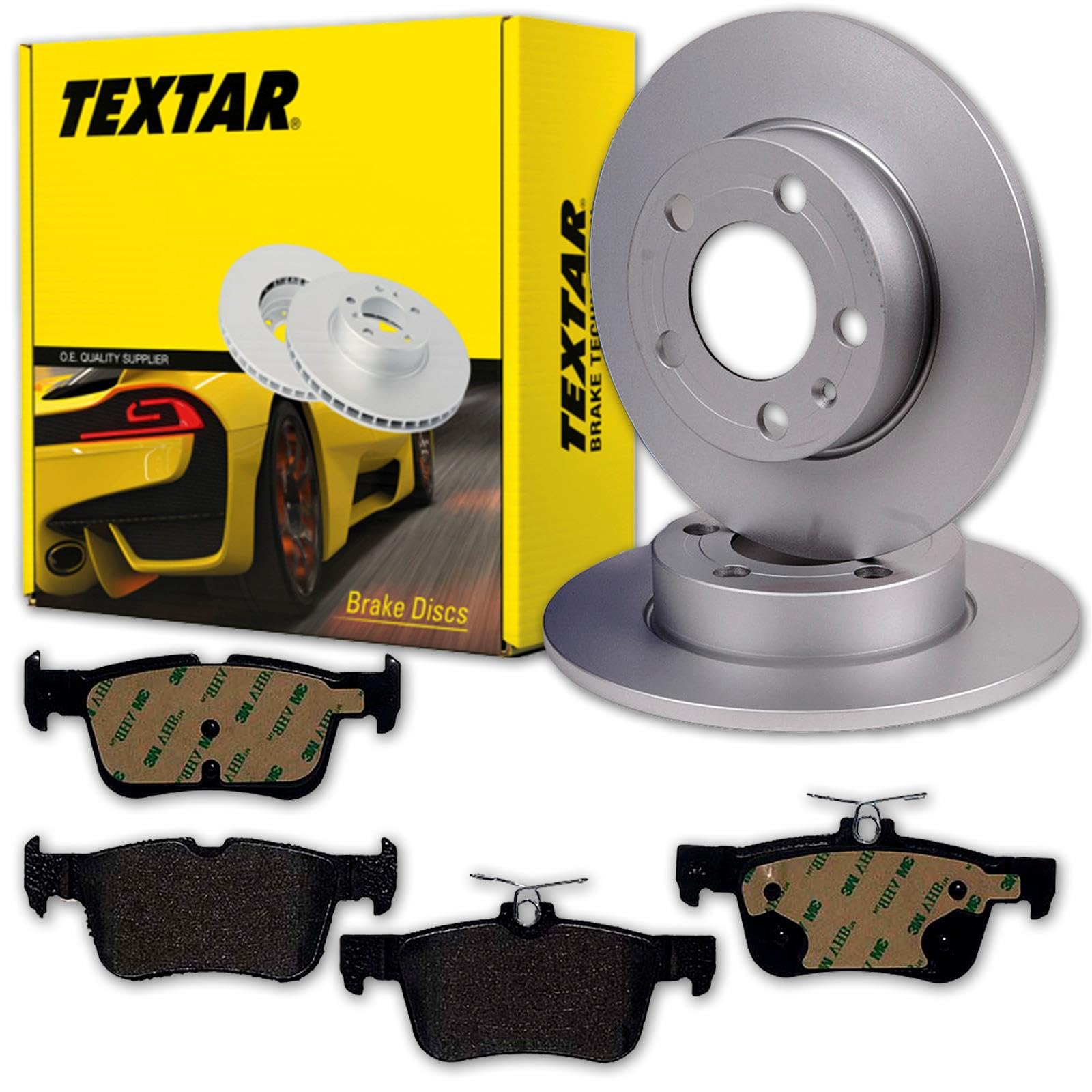 Textar Bremsscheiben + Beläge vorne + hinten | 92306703 + 2055601 + 92292403 + 2223103 Kompatibel mit Focus IV (hn),focus IV Stufenheck (hm),focus IV Turnier (hp)