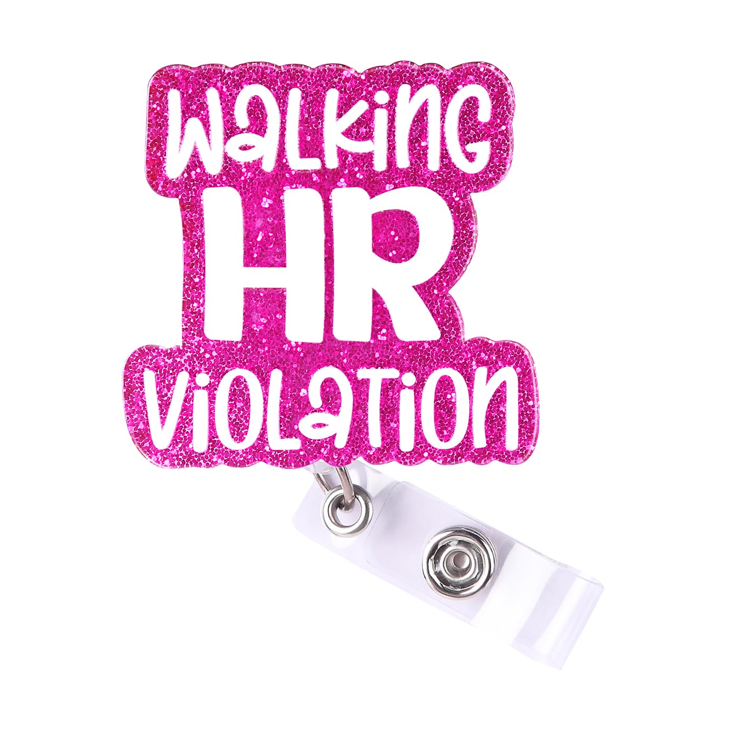 Funny Badge Reel, Badge Clip Retractable Cute Badge Holder for Nurse, Walking HR Violation Name Badge Reel Retractable with Swivel Alligator Clip (