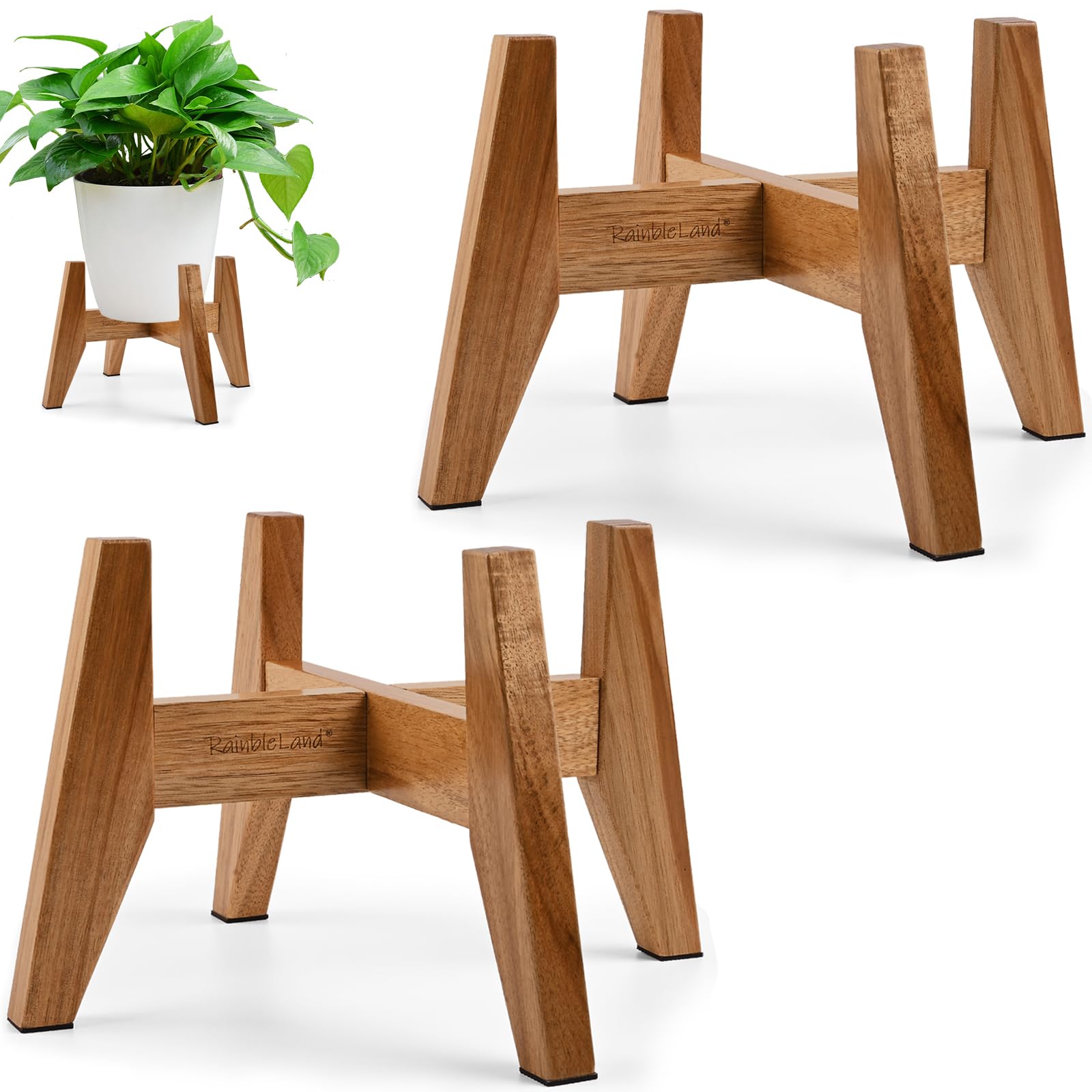 RAINBLELAND Acacia Wood 2-Pack