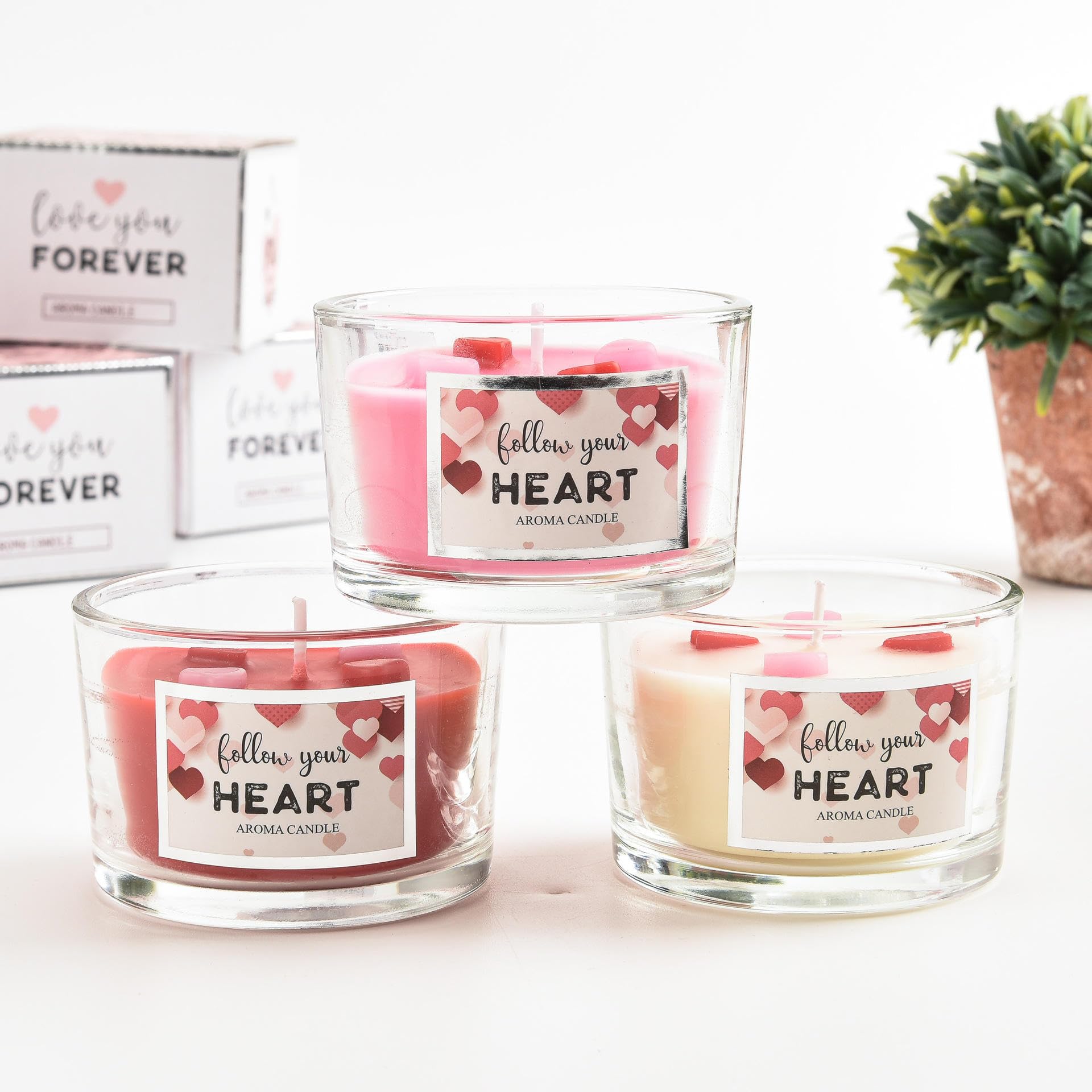 FYCAN Scented Candle Aesthetic Soy Wax Handmade Long-Burning Candle for Home Decor & Gifting Spa Yoga Decor Wedding Party Art Gift Valentine's Day, Birthday (4) 2