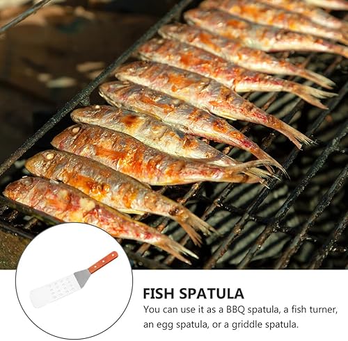 Miniatura 8 de UPKOCH Espátula de cocina para panqueques, espátulas de reposteria, espátula de metal, espátula de pescado, espátula de plancha de acero inoxidable,
