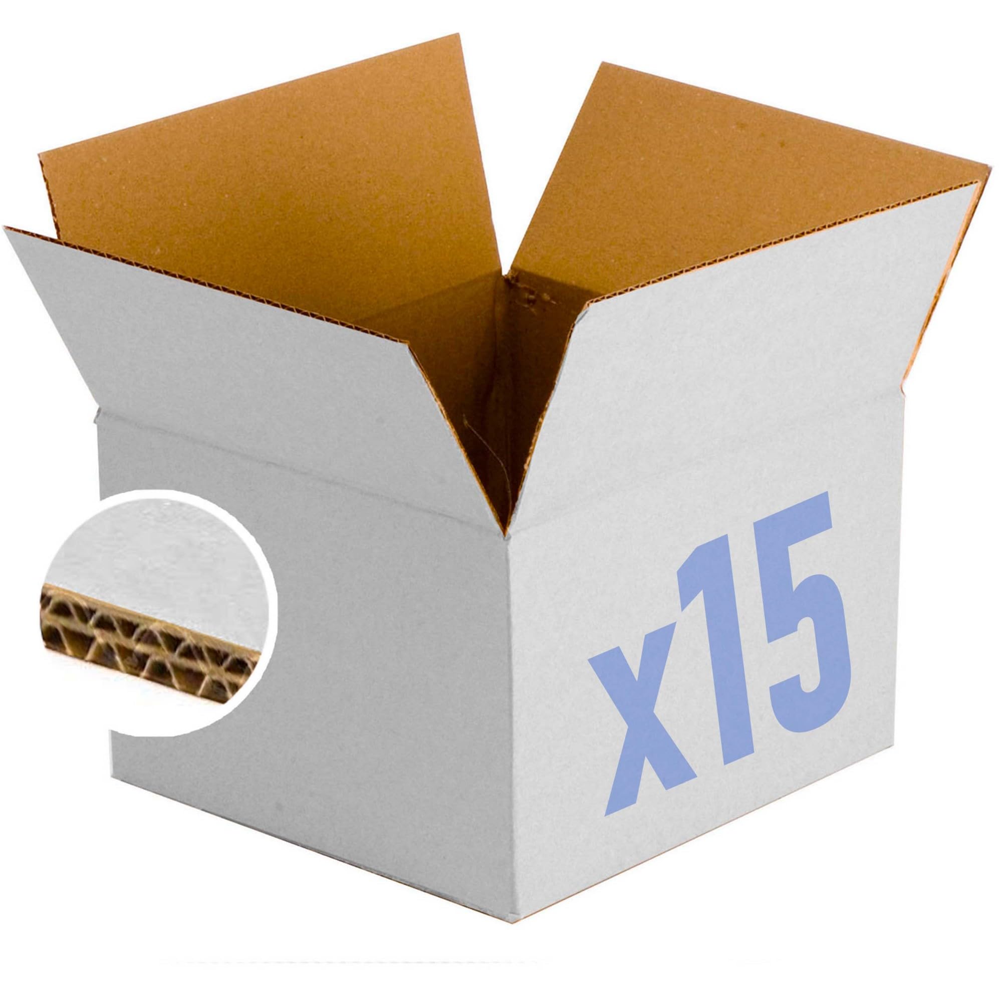 Carton 45 x 42 x 23 cm blanc renforcé double vague Simpletek haut de gamme