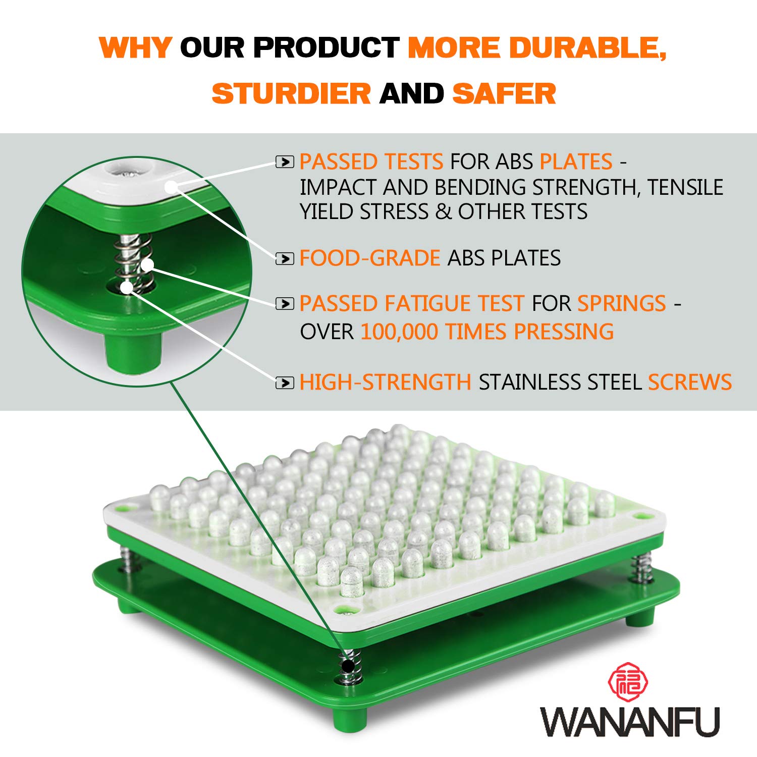 WANANFU Machine de remplissage de capsules de taille 000, 100 trous, utiliser avec des capsules vides de gélatine ou végétariennes taille 000