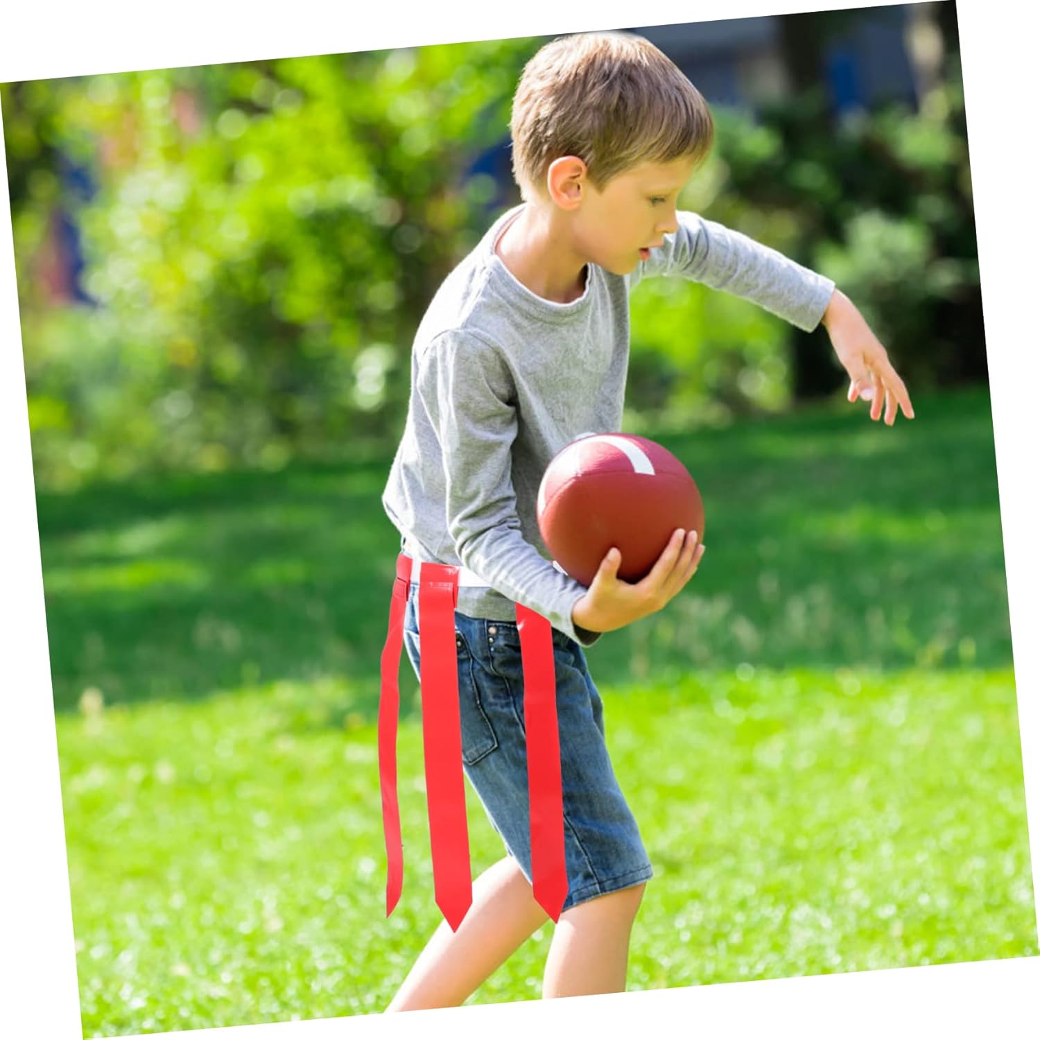 Mipcase 1Set Adjustable Football Waist Flag Belt with Reusable Flags Durable Football Supplies for Flag Football Games