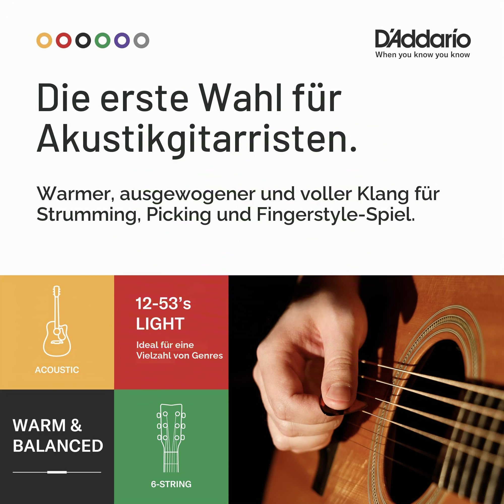 D'Addario EJ16-3D Phosphorbronze-Saiten für Akustikgitarren, Light, 3 Sets