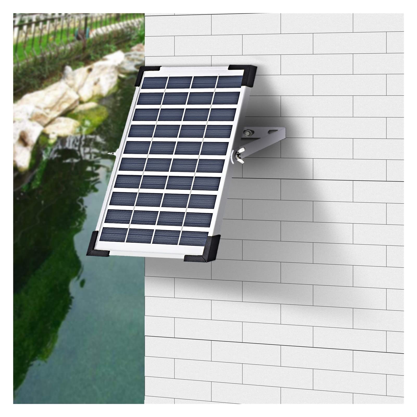 Bomba de Agua Solar, Bomba de Agua con Panel Solar 5W, decoración jardín, Bomba for Exteriores, Fuente Flotante 6 boquillas for Estanque baño pájaros