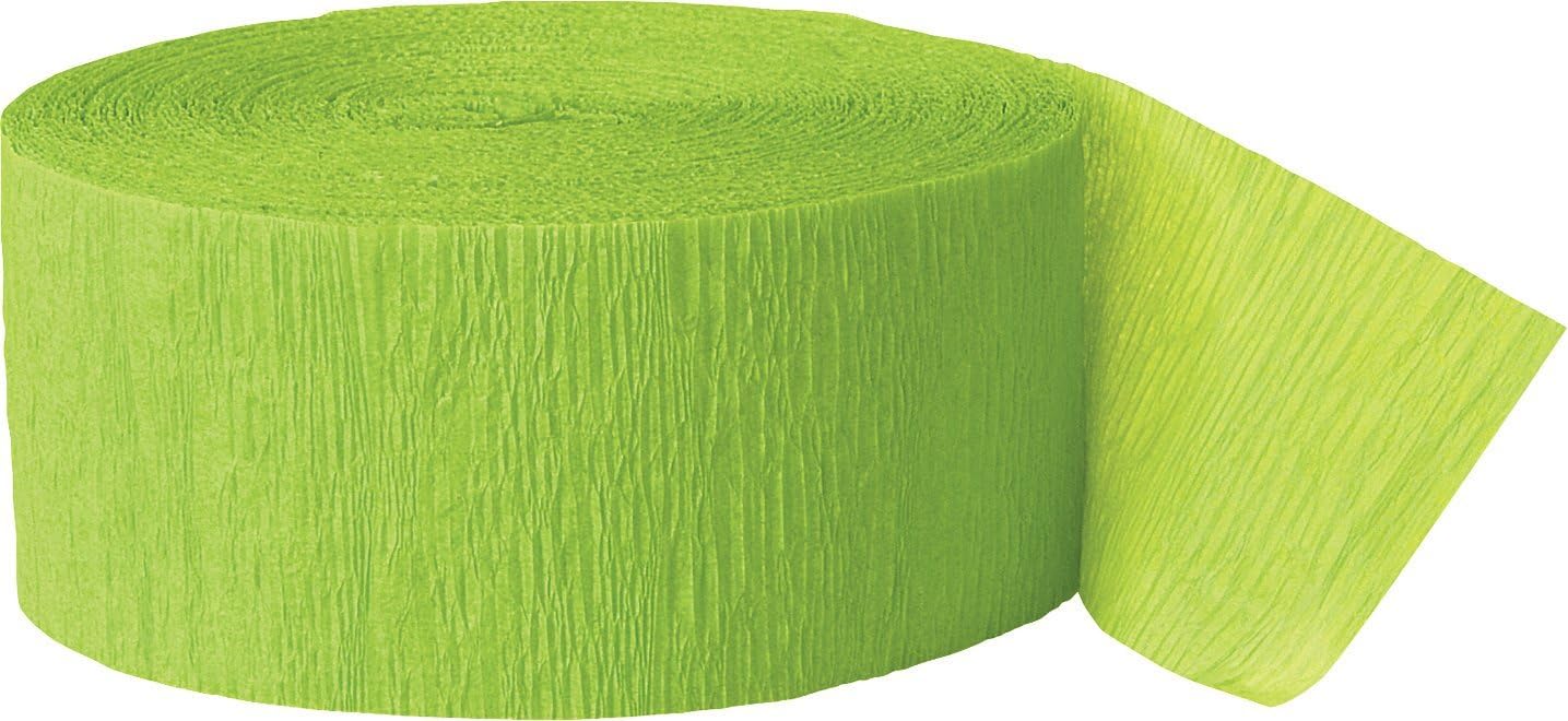Premium Lime Green Crepe Paper Streamer - 81 ft (1 Pc) - Perfect for Birthdays, Weddings, and Events