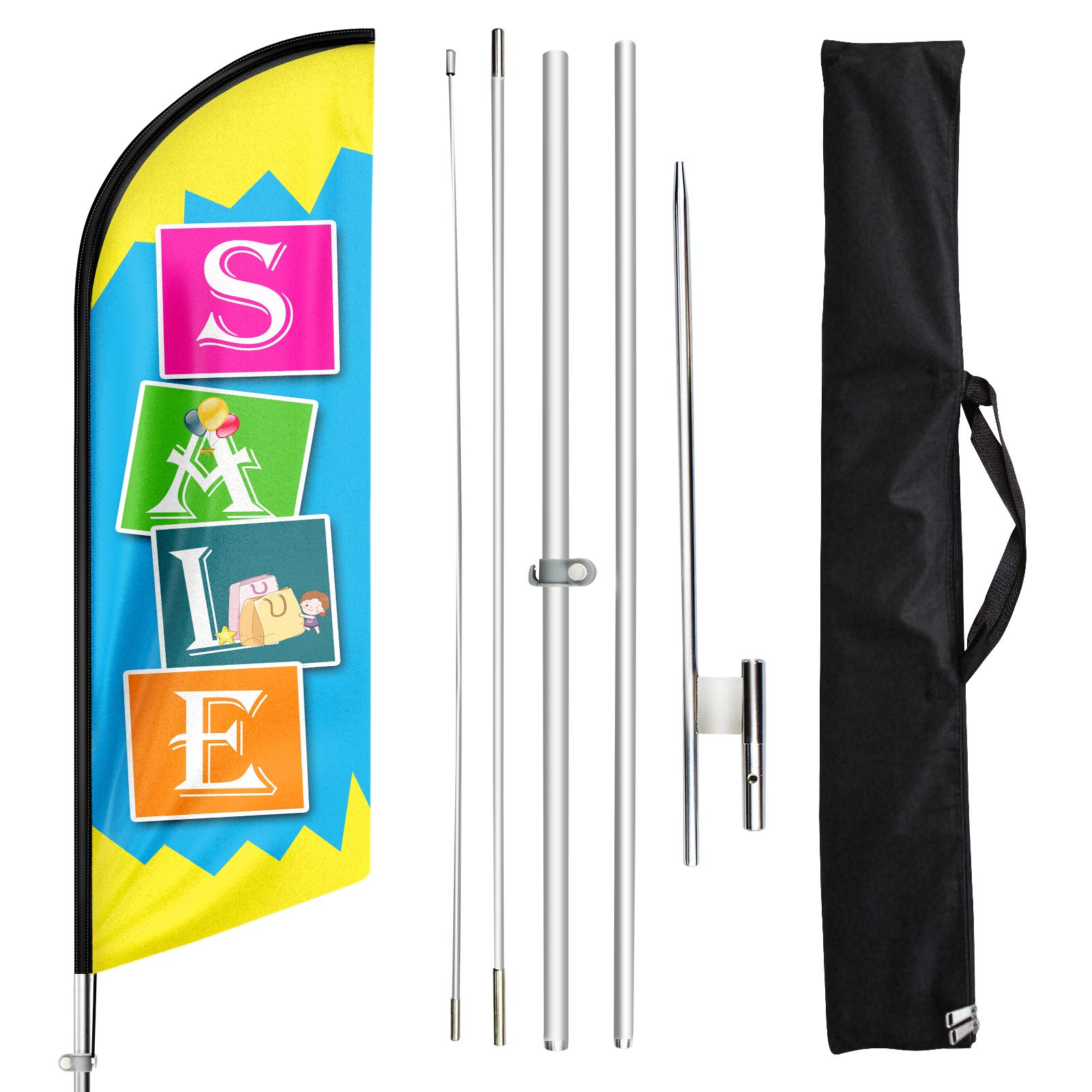 FSFLAG Vape Smoke Store Federflagge 3,5 M – Windfestes Banner-Set Mit Fahnenmast & Erdspieß – Für Innen & Außen