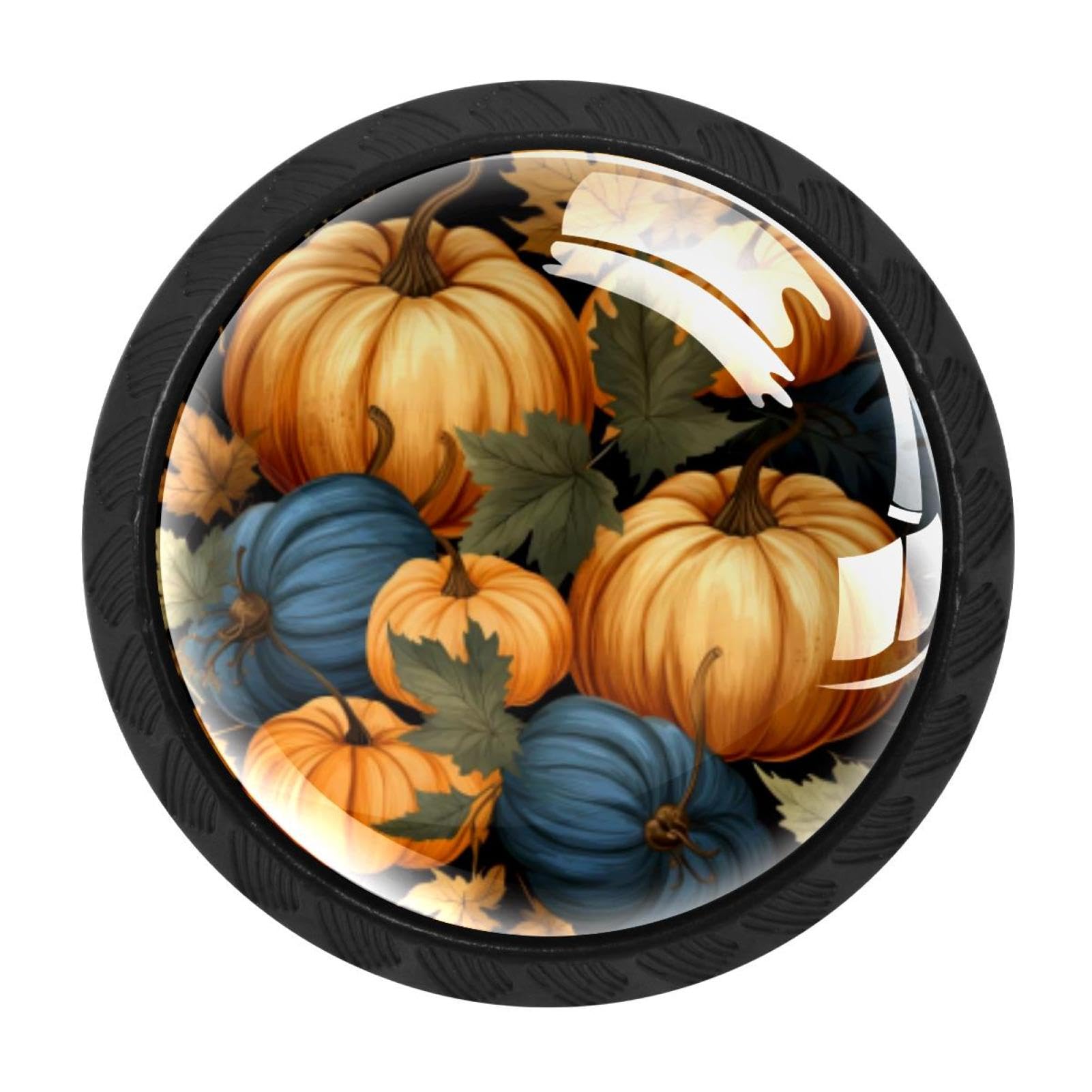 CHENZZZZ 4 Pack Cabinet Handles Black Thanksgiving Pumpkin Cabinet Knobs Draw