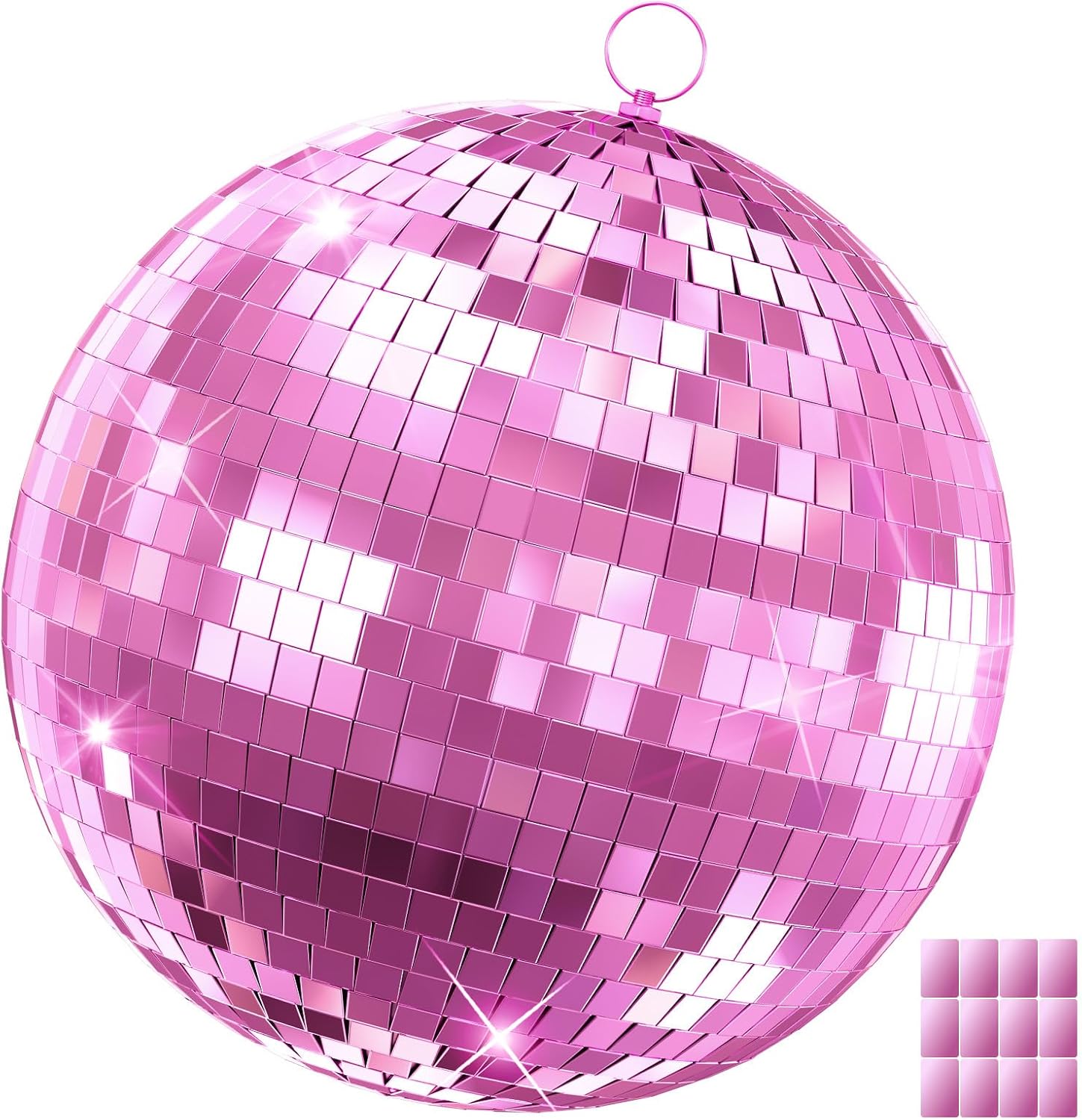 Disco Ball, 12/16/20 Inch Hanging Disco Ball, Mirror Ball for Party Decoration, Wedding, DJ Club, Stage, Birthday, Christmas, New Years Celebration (Pink, 20Inch)