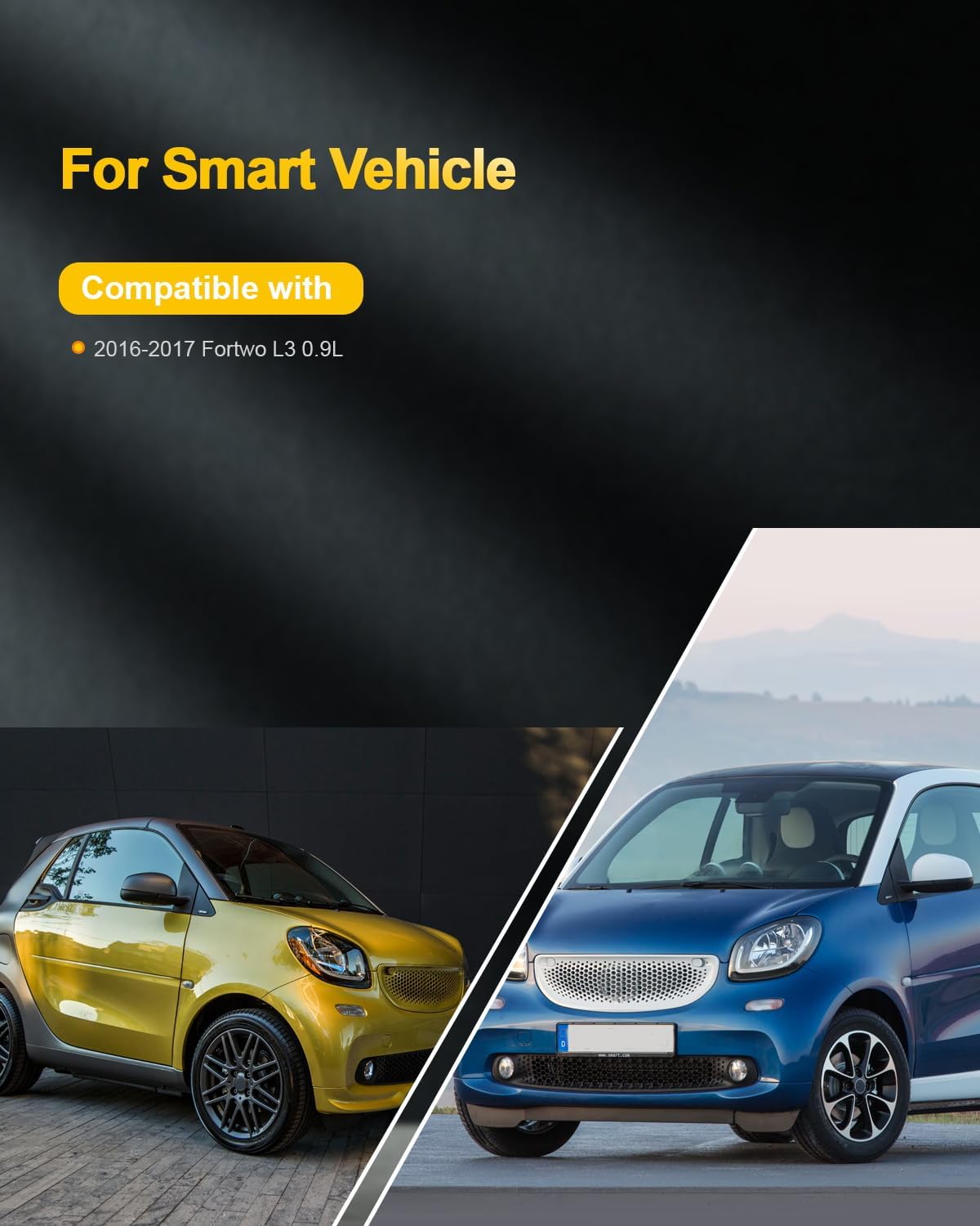 OCPTY Fits 2016-2017 for Smart Fortwo,2016-2017 for Smart Fortwo 0.9L/L3 Ignition Coil Packs 3-Pins #UF808 (3 Ignition Coils with 3 Iridium Spark Plugs Pack)