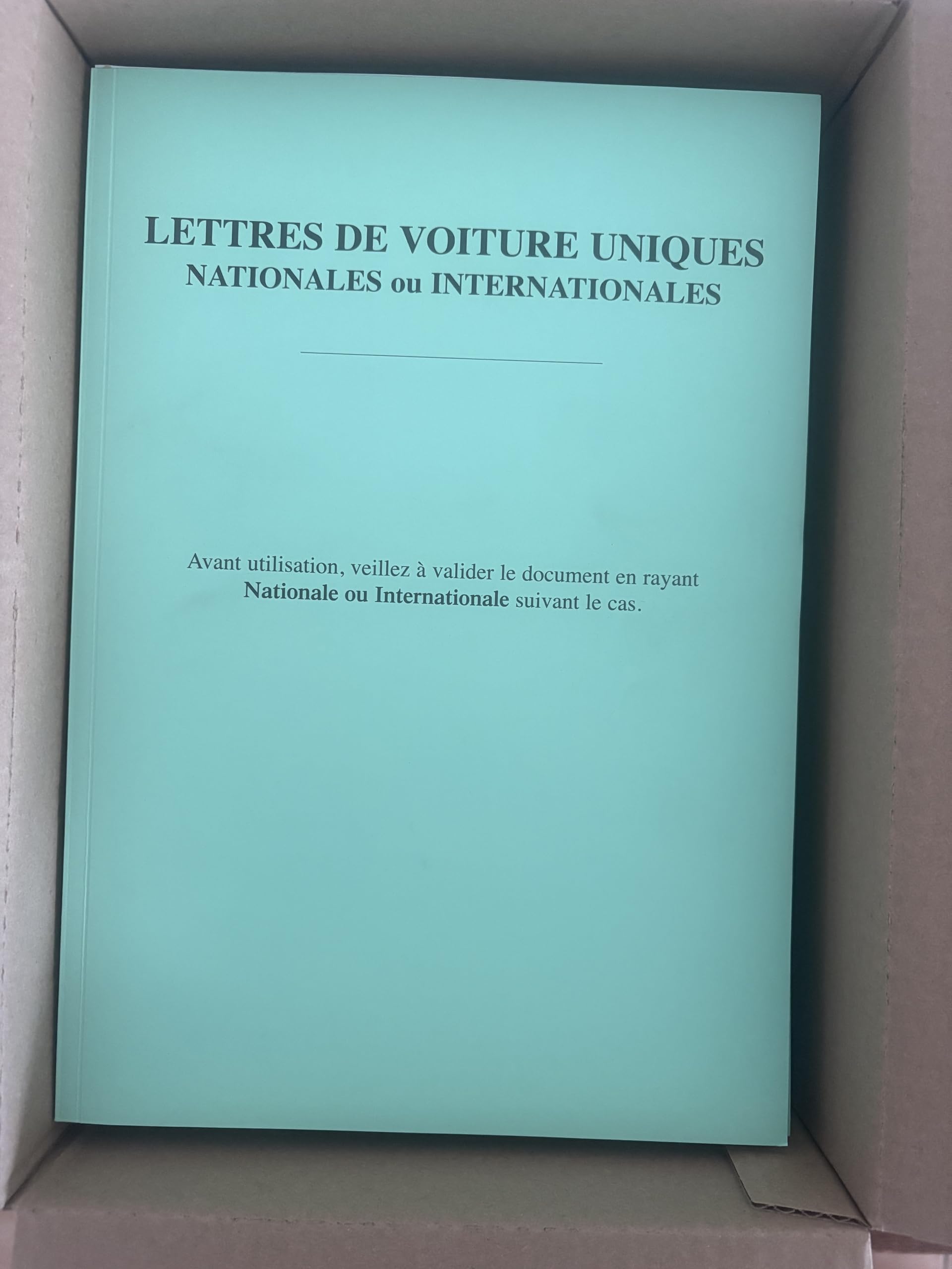 Lettre de Voiture CMR, Format A4, National et International 25 Pages x4 Autocopiant