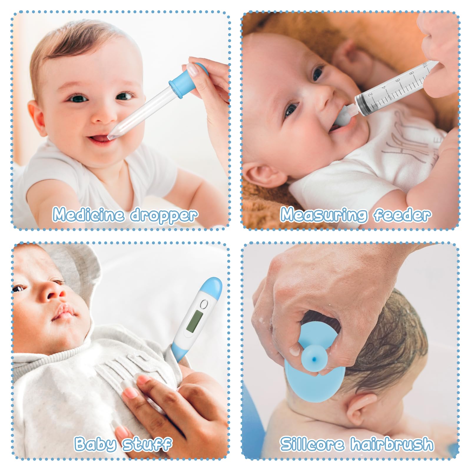 Trousse de Soin Bebe Naissance,Ensemble de 13 Pièces,Kit Soin Bebe,Équipé de Set Manucure Bebe,de Peignes et D'autres Ensembles de Soins de Sécurité pour Bébé,Baby Daily Care Essentials (Bleu)