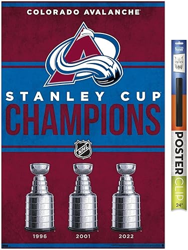 Trends International NHL Colorado Avalanche - Póster de pared de Champions 23, 22.37 x 34.00 pulgadas, paquete de póster y clip premium