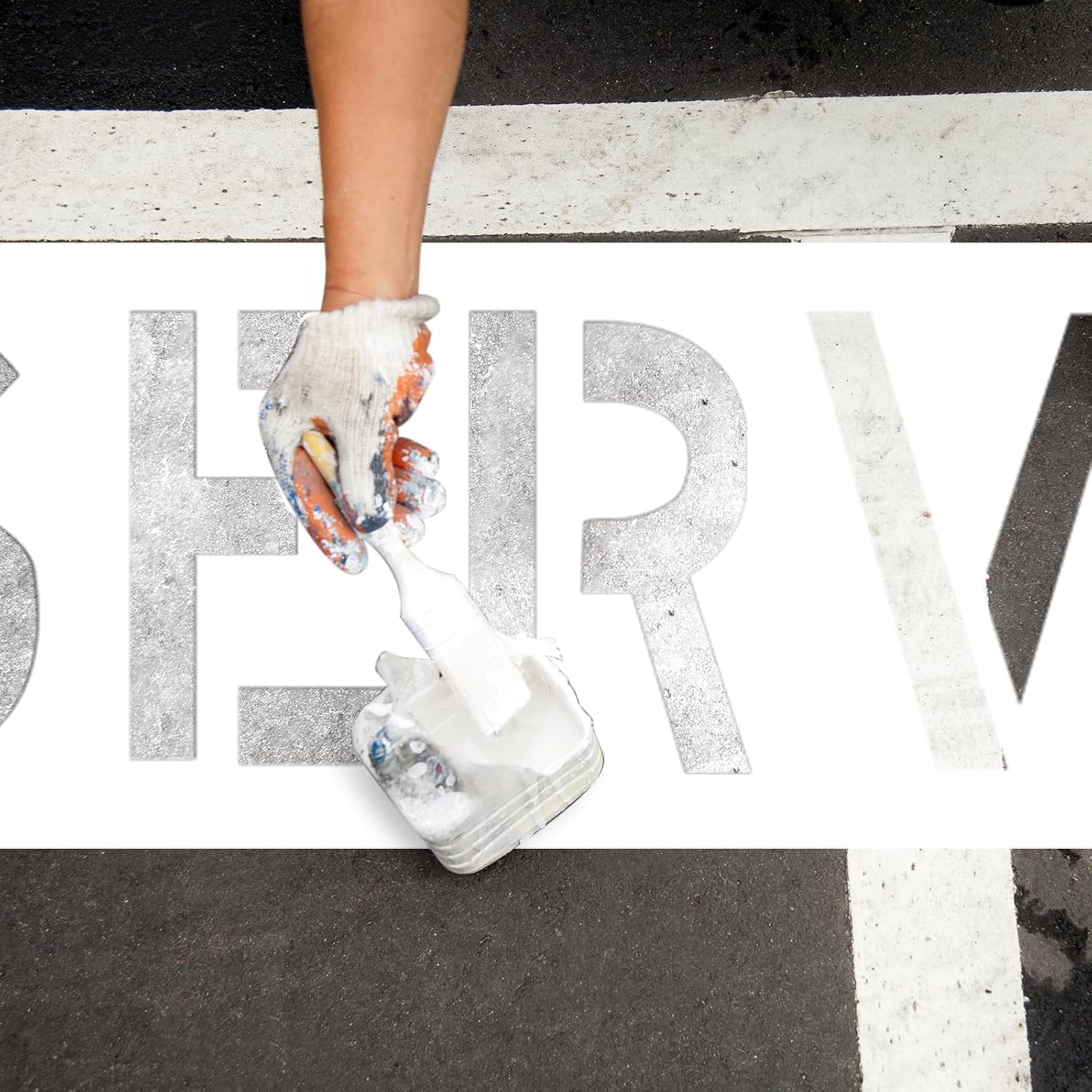 Geelin 12 x 72.8 Reserved Stencil 12 PE Painting Letter Stencil Large Reusable Curb & Pavement Marking Template for Traffic Curb Marking Pavement Sign