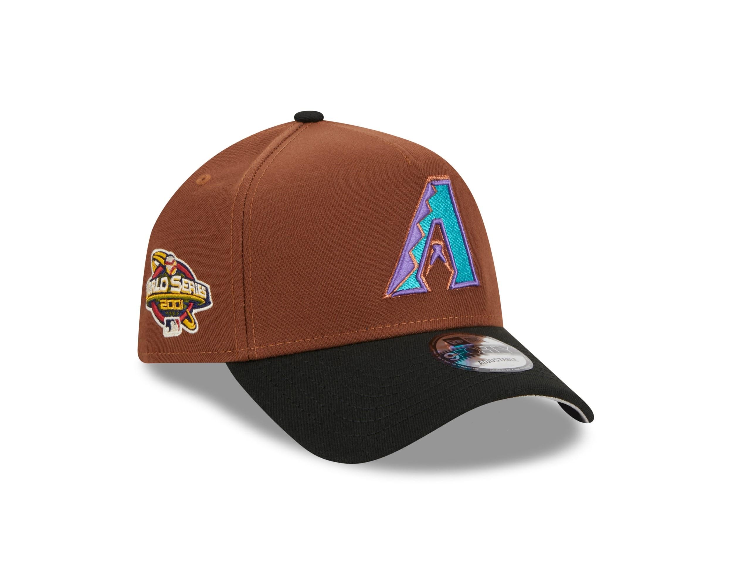 New Era Men's 940-Diamondbacks-Brown-Black-#32414 Arizona Diamondbacks Mlb Harvest World Series 2001 Brown Black 9Forty A-Frame Snapback Cap - One-Size