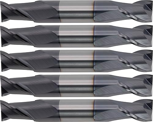 Miniatura 69 de CME - 10 fresas de carburo micrograno, punta cuadrada, doble extremo, revestimiento TiAlN, diámetro de fresado de 3/16 pulgadas, longitud de corte