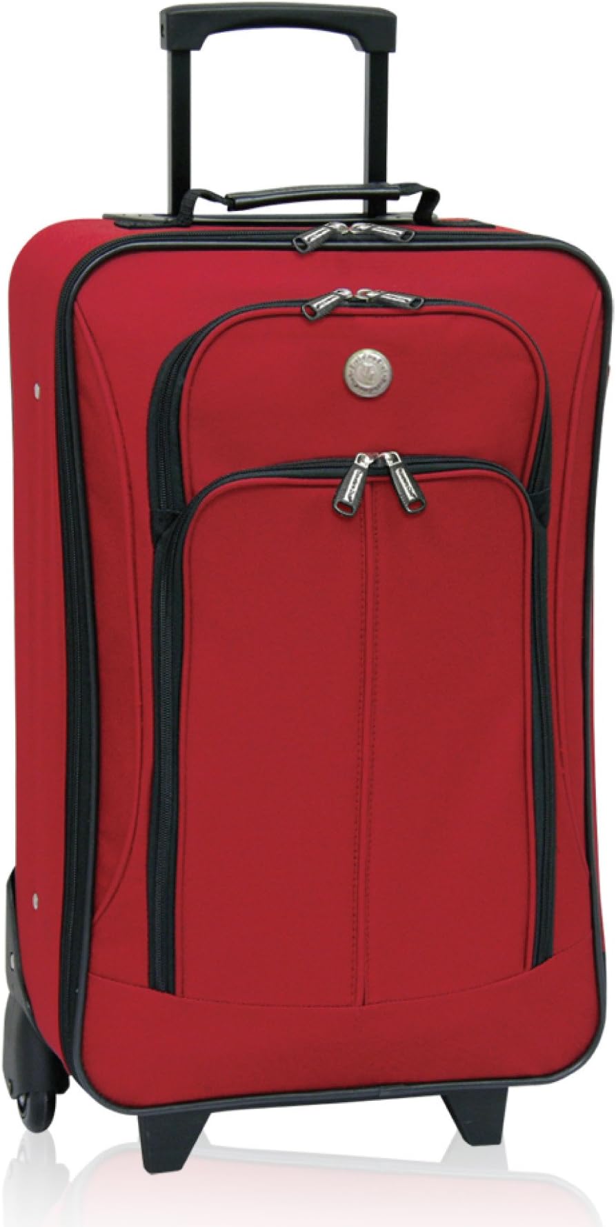 Travelers Club Euro Value II Softside Upright Luggage, Red, Carry-On 20-Inch