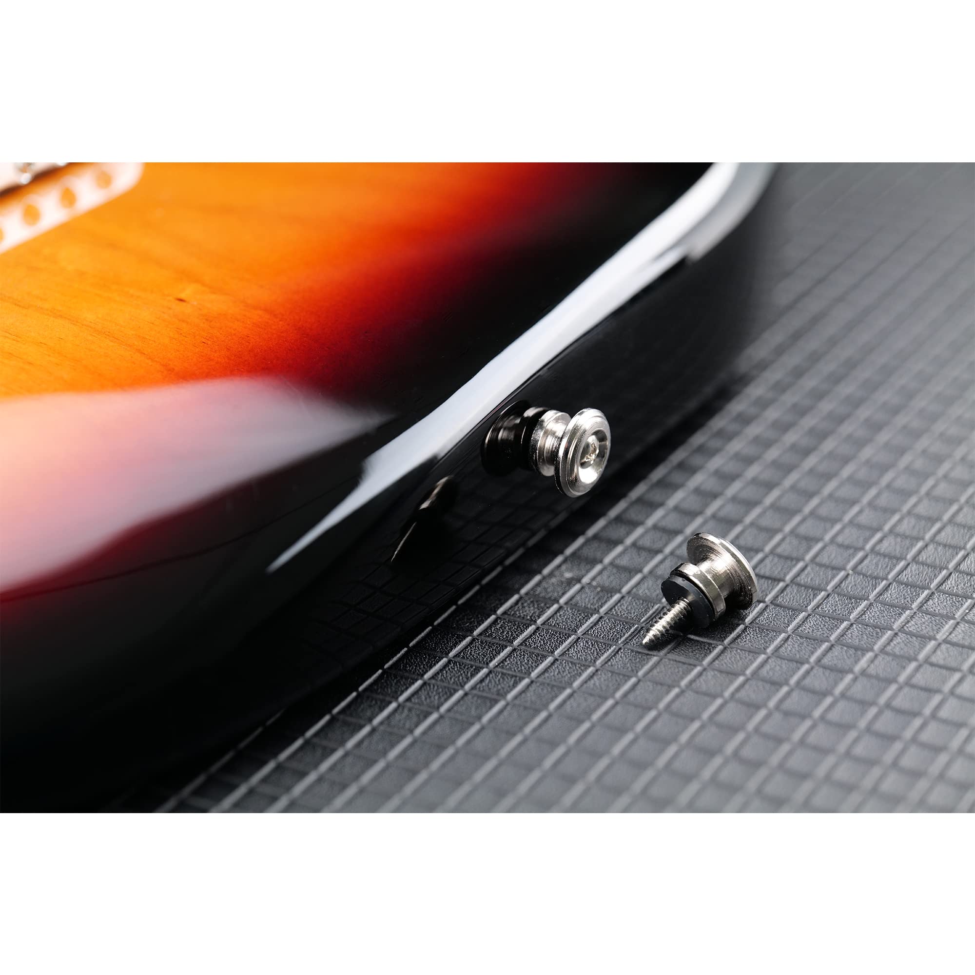 Seguros De Correa Para Guitarra O Bajo - 2 Piezas Metálicas Con Tornillos Y Arandelas De Seguridad