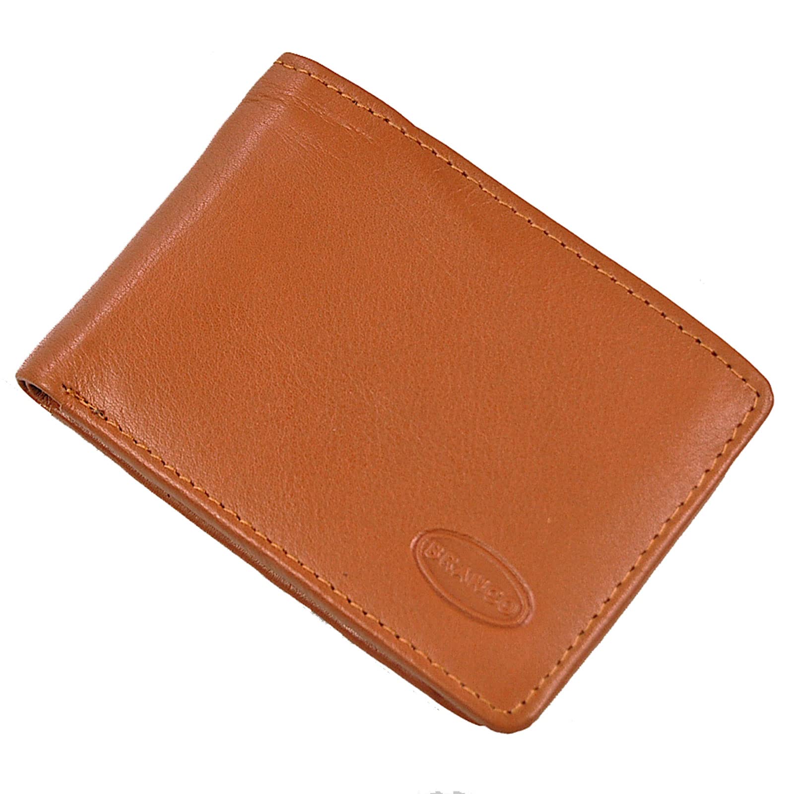 GoBago Kleine Leder Herren Geldbörse Geldbeutel Portemonnaie Minibörse 10x7x1cm (Natur)