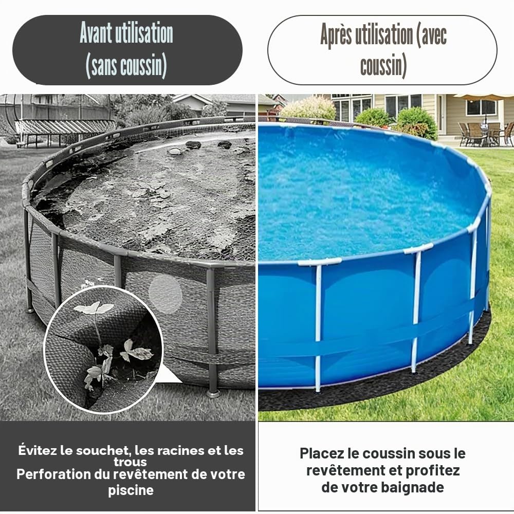 2M Tapis de Sol Piscine, Tapis de Piscine Rond, Tapis de Sol pour Piscine, Antidérapant et Résistant, Rembourrage sous Piscine, Pliable Bâche de Sol pour Baignoires et Piscines Hors Sol