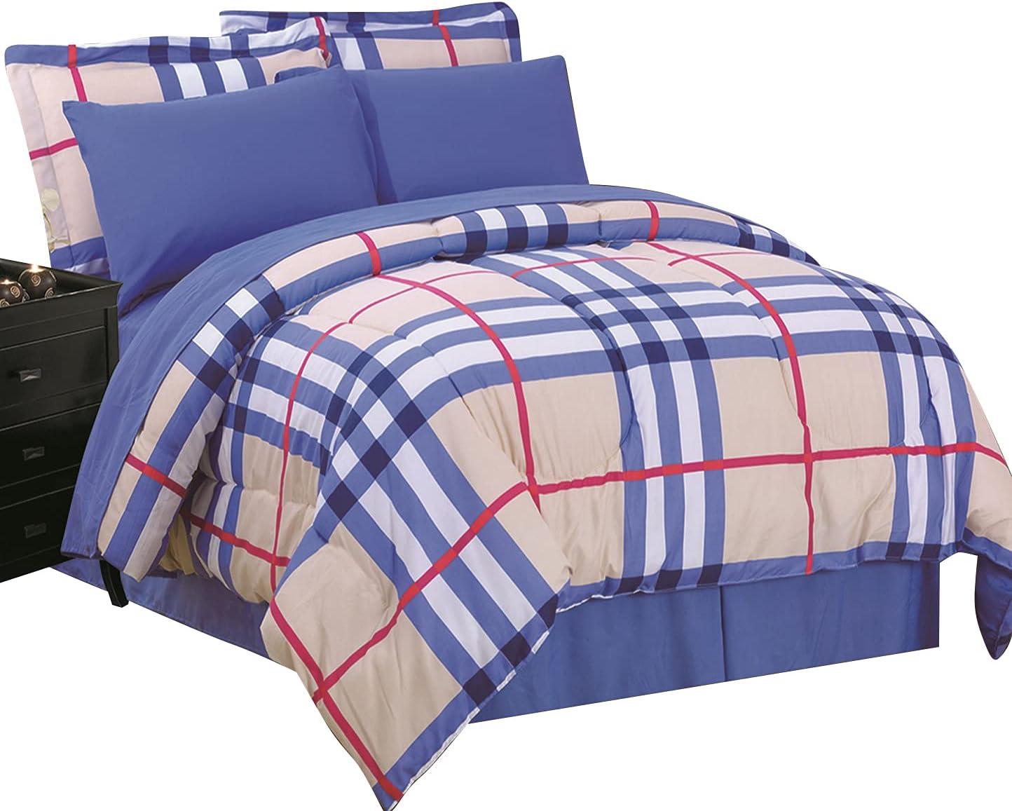 Ultra Soft 8 PC Reversible Bed in a Bag Comforter Set (Twin, Tommy)