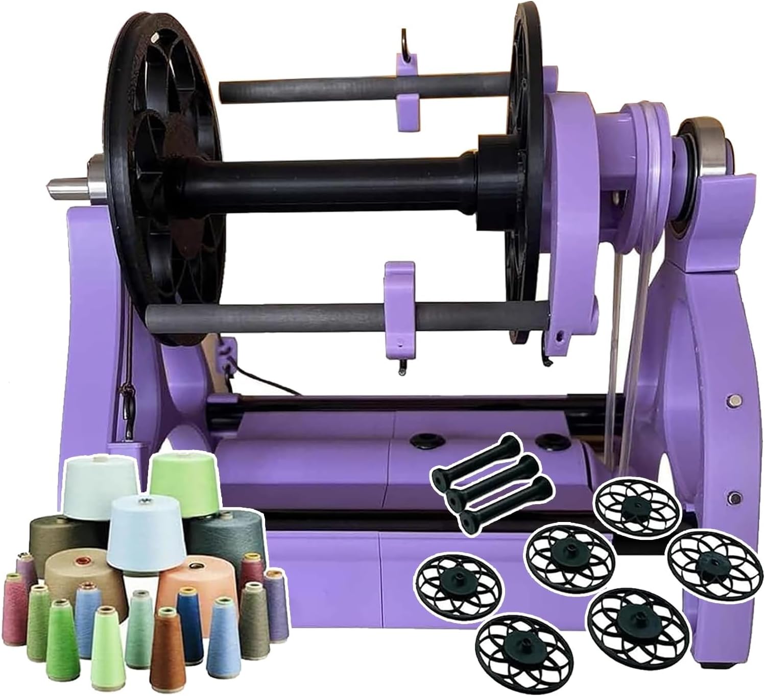 Electric Yarn Spinner Winder Spinning Wheel for Wool,Forward/Reverse +Speed Control,(800rpm), Household Mini Yarn Winding Machine(D)