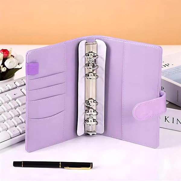 Retoo Planificateur budgétaire à reliure pour économiser de l'argent - Format A6 - Planificateur budgétaire avec personnalisation économique - Organiseur avec film - Accessoires - Kit d'économie avec - 4