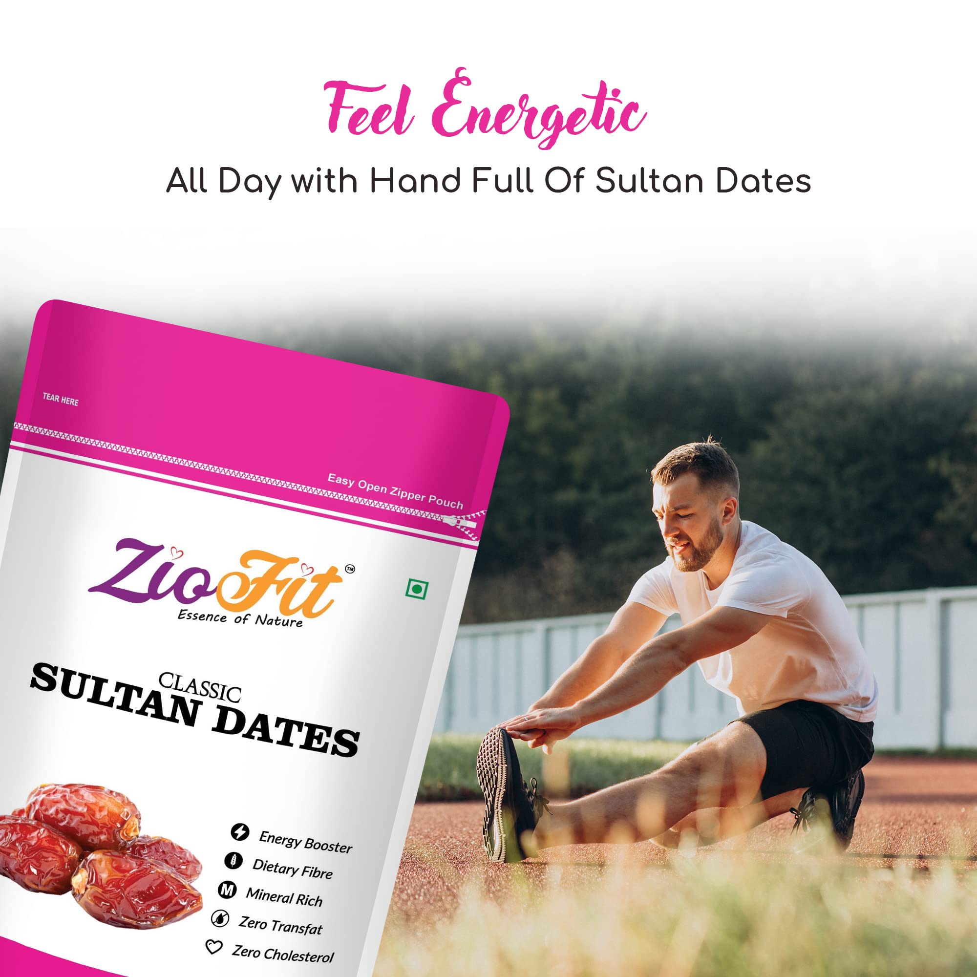 Ziofit Classic Sultan Dates, Dry Fruit for Weight Management, Soft Chewy Texture & Sweet Caramel Taste, 250 g - Image 7 thumbnail