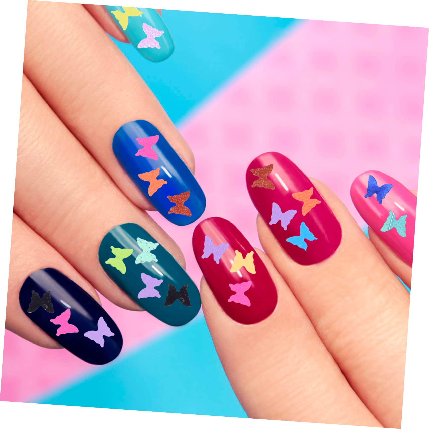 FRCOLOR Boxen Mit Bunten Schmetterlingen Nail Art Glitzer Für Kreative Maniküre Dekorationen Für Natürliche Und Künstliche Nägel Einfach Zu Verwenden Geeignet Für Und Nagelstudios