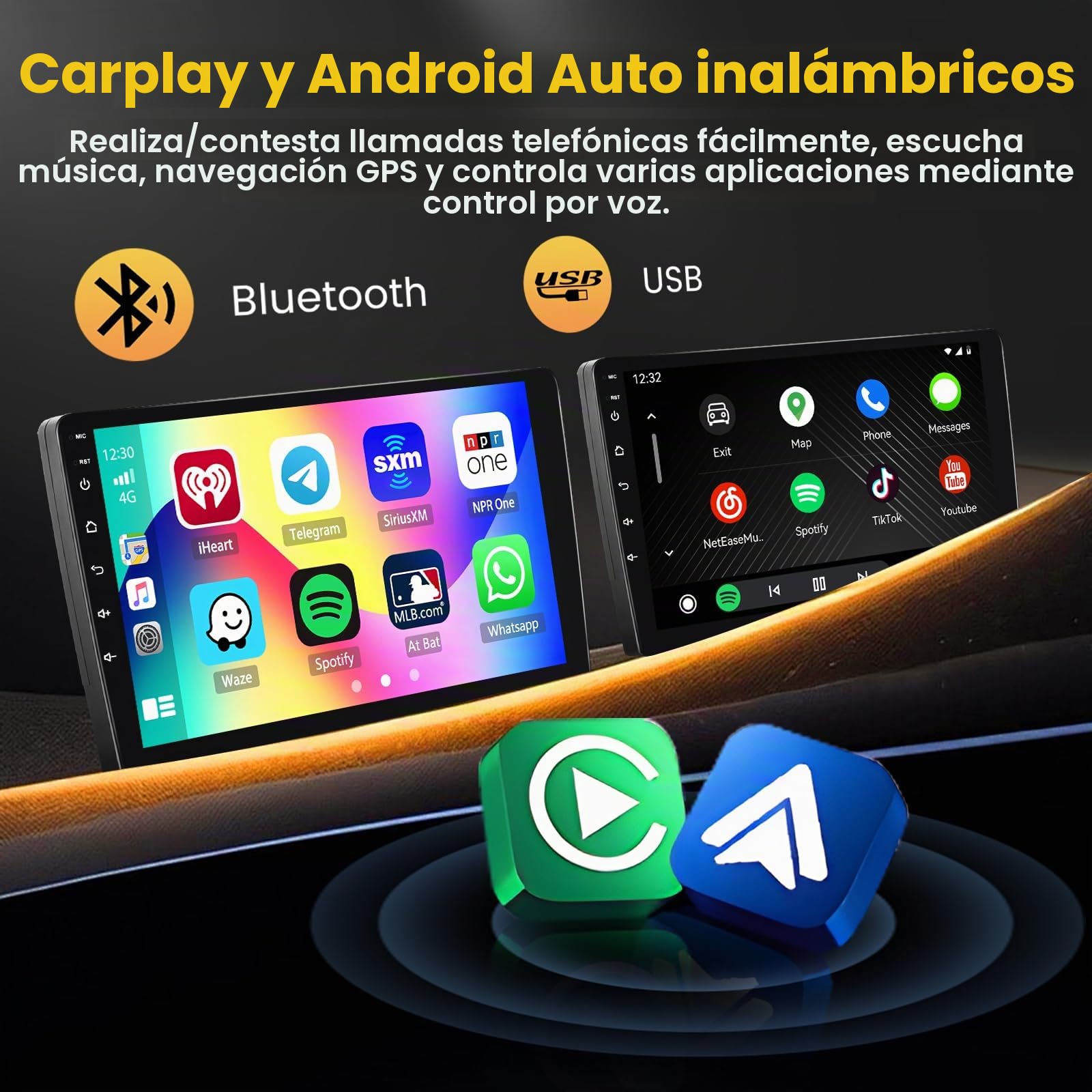 Hikity 2+64G Android 15 Radio Coche para Peugeot 107 / Toyota Aygo/Citroen C1 2004-2014 con 10,1" Pantalla Táctil, 2 DIN Radio con Carplay inalámbrico Android Auto Radio FM/RDS BT GPS WiFi +Cám+Mic