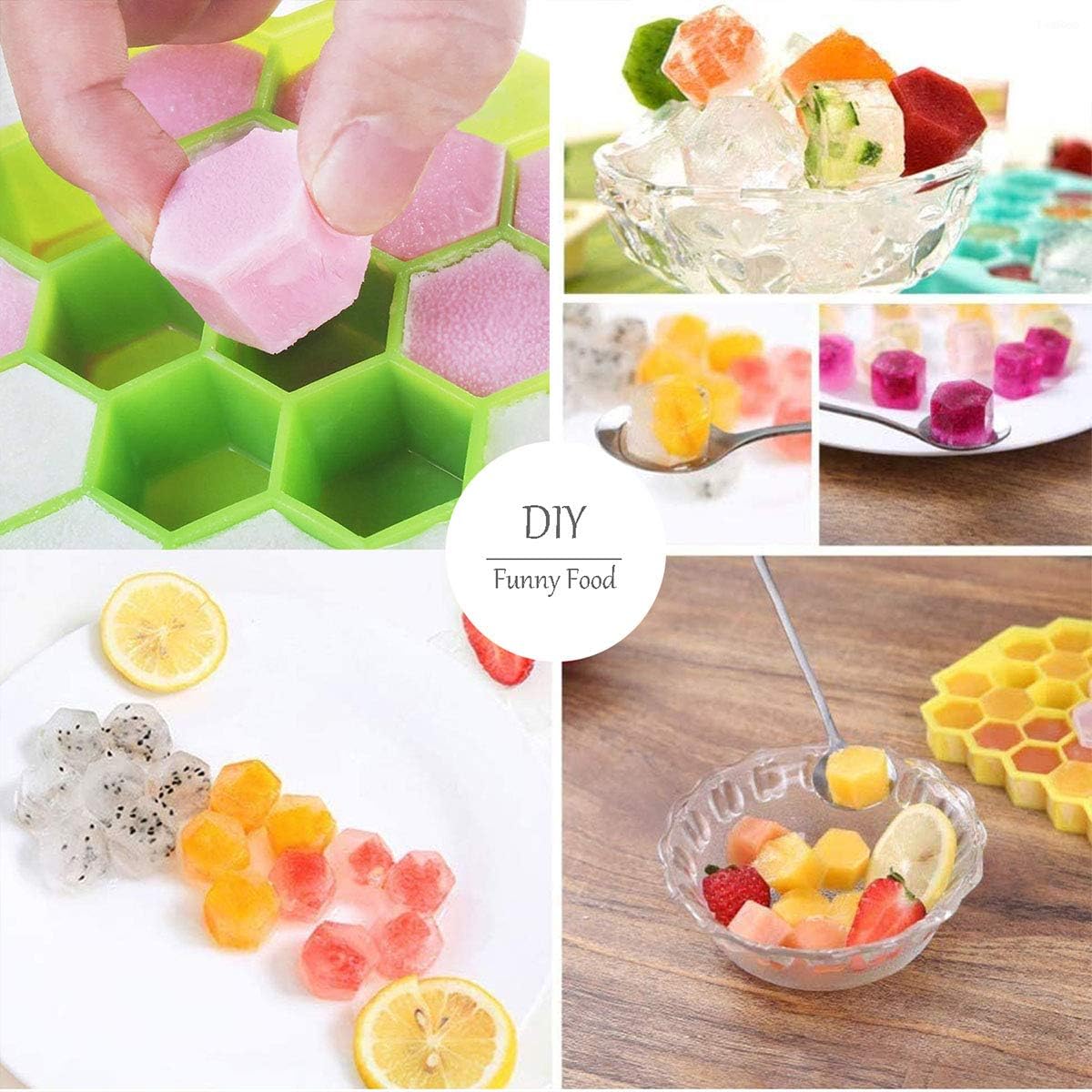 Ice Cube Trays with Lid, Silicone Ice Cube Trays with Lid-37 Grid,