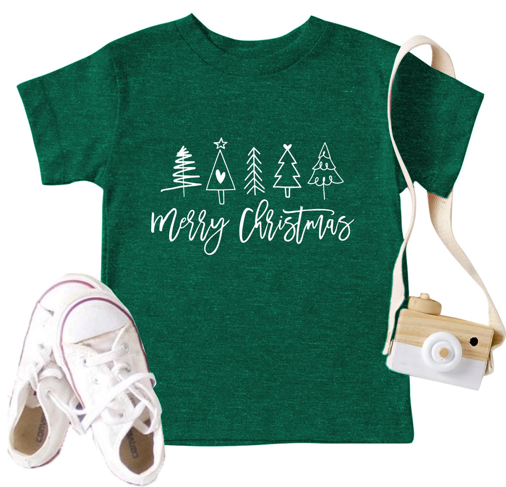 Christmas Tree Shirt for Toddler Boys Girls Merry Christmas T-Shirts Short Sleeve Holiday Tee Xmas Gift Tops