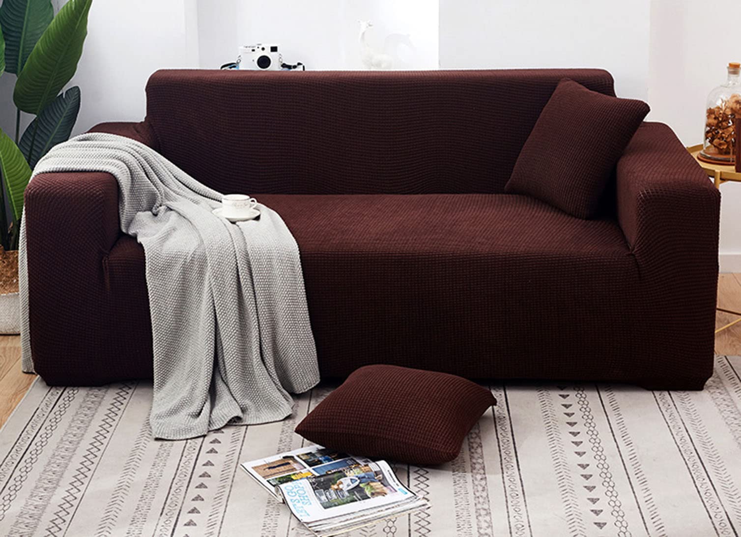 Housse de canapé épaisse et extensible pour rénover un fauteuil usé