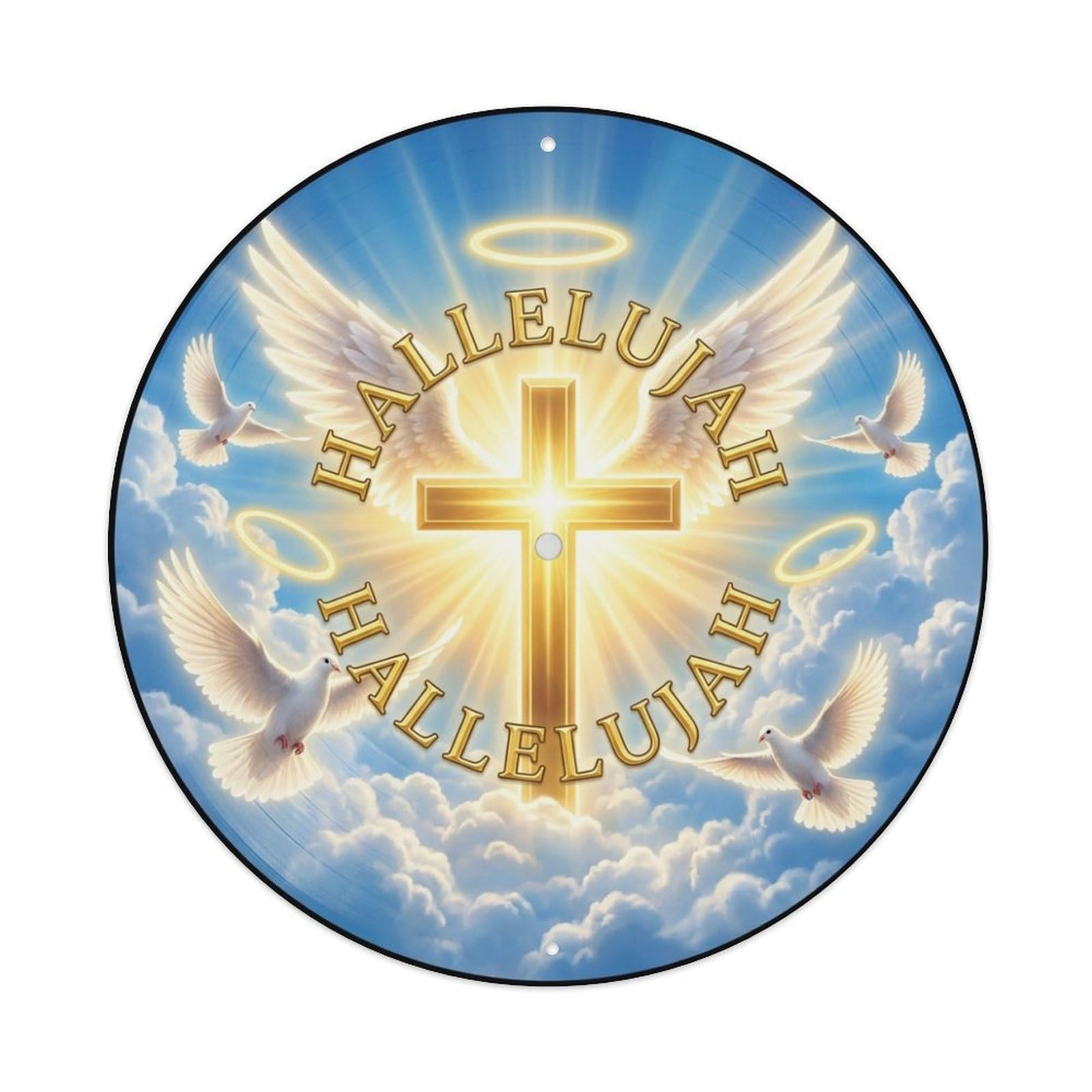 Gospel Vinyl Groove Golden Cross Music Cover Metal Tin Sign