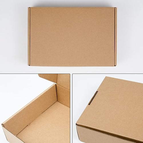 Miniatura 102 de Cajas de envío de 6 x 6 x 2 pulgadas, paquete de 25 cajas de cartón corrugado marrón para pequeñas empresas, embalaje y correo Marrón,Blanco