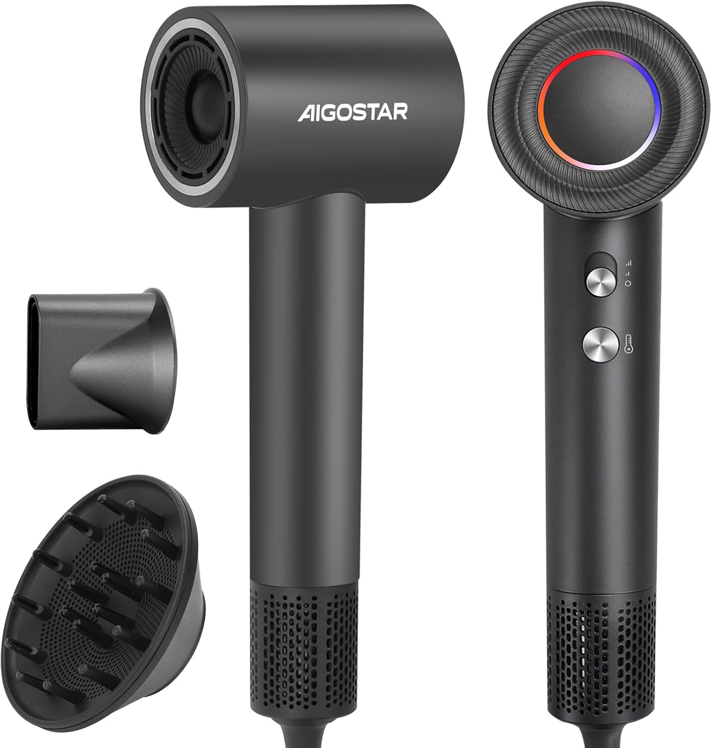 Aigostar Professionele haardroger met diffuser met 200 miljoen negatieve ionen, borstelloze motor met 110.000 omw/min voor snel drogen, ionische haardroger voor thuis, op reis en als cadeau