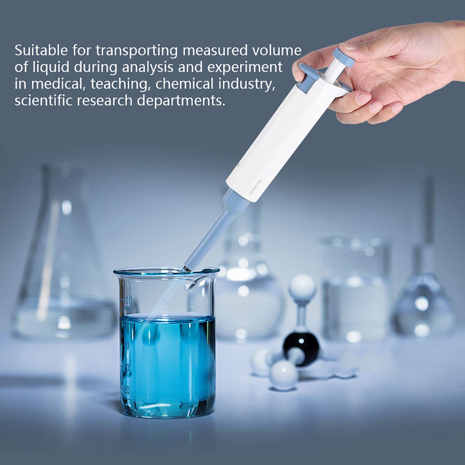 Akozon Single Channel Pipette Variable Volume Pipettor Manual Adjustable Micropipette Pipettes