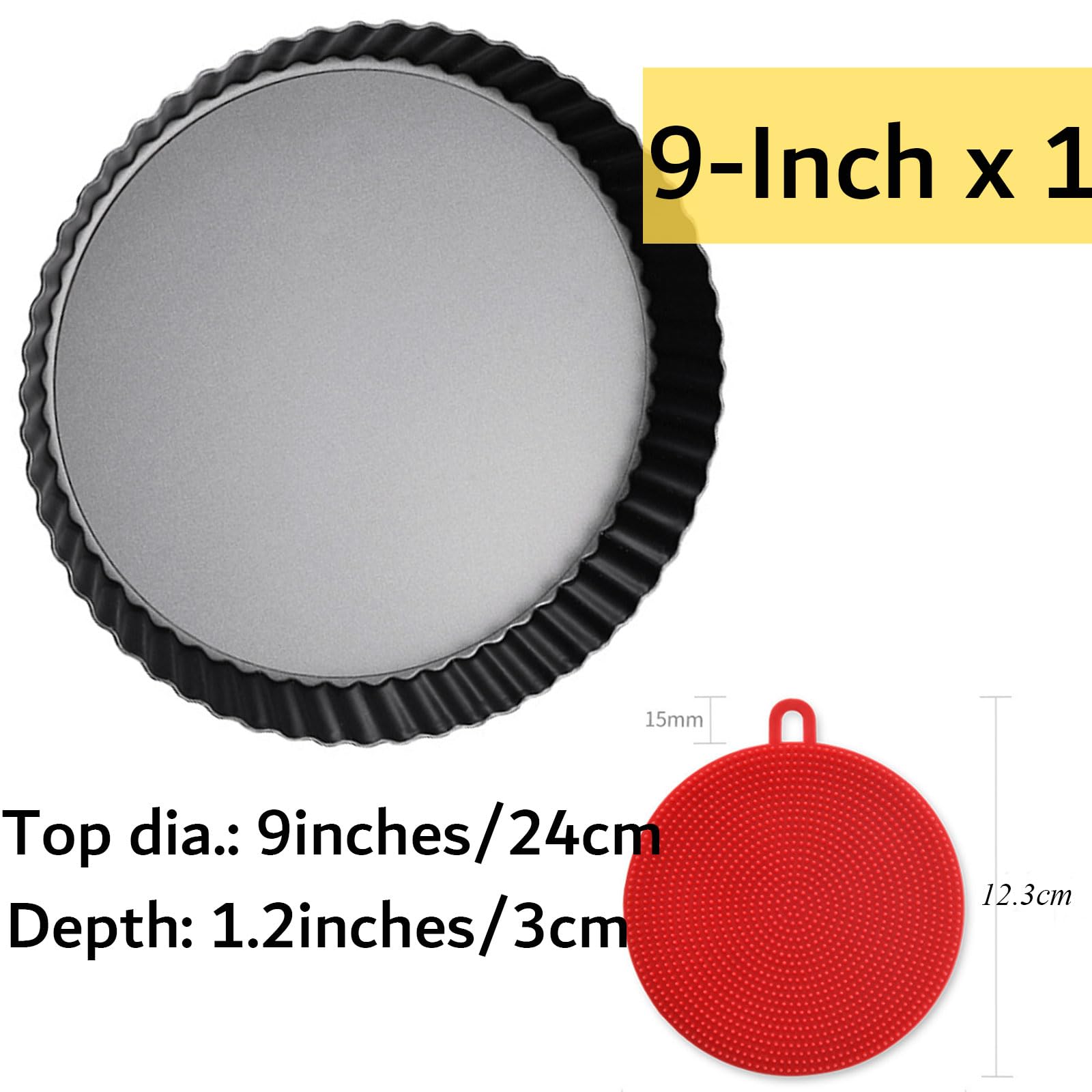 DATANYA 9 Inch Tart Pan - Non-Stick, Removable Bottom -2 DATANYA 9 Inch Tart Pan - Non-Stick, Removable Bottom -2