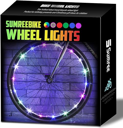 Miniatura 8 de Luces LED para rueda de bicicleta, paquete de 2 neumáticos, luces de bicicleta recargables por USB con baterías incluidas, las mejores luces