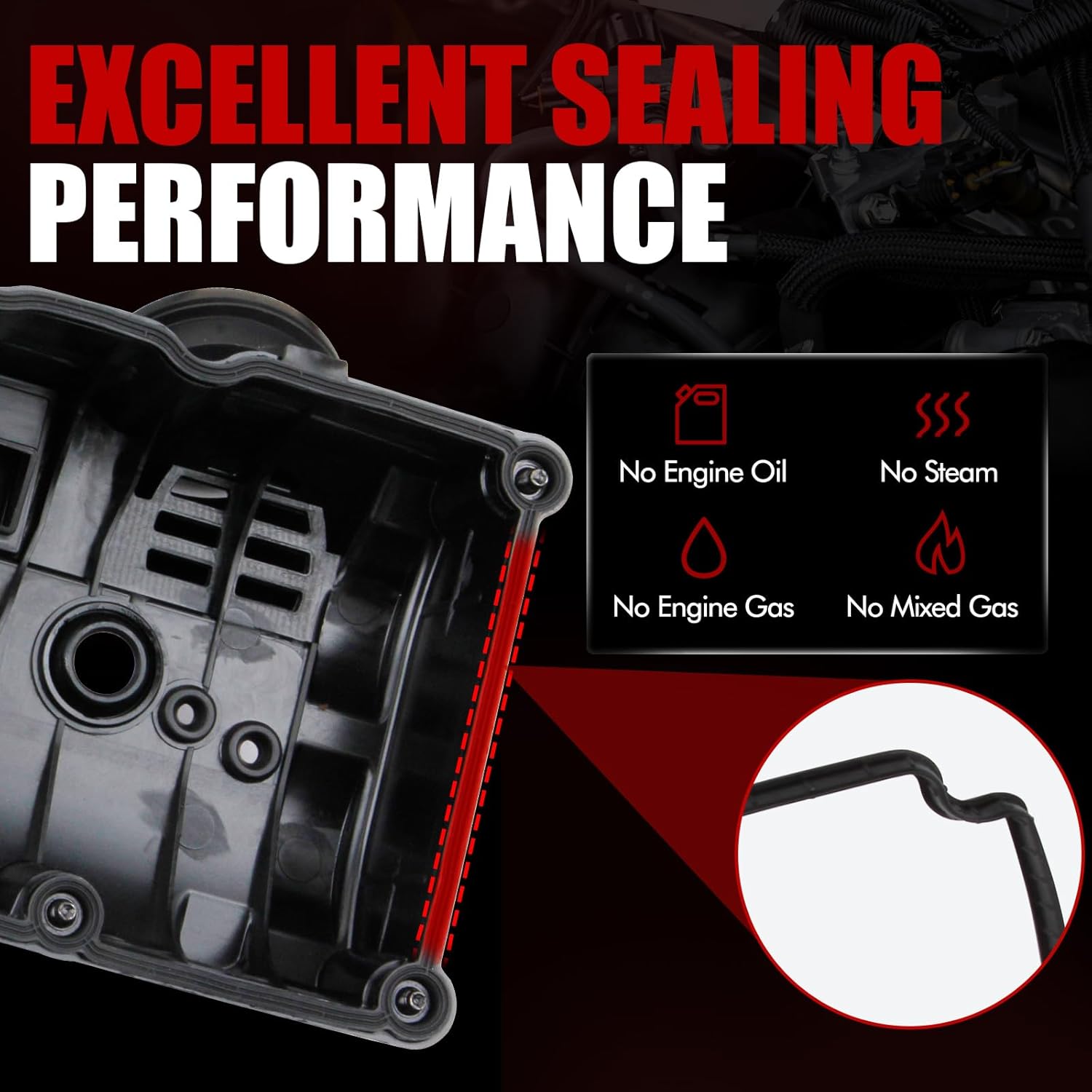 MITZONE Left Driver Side Engine Valve Cover Kit Compatible with Audi Q7 Volkswagen Touareg 3.0L 2010 2011 2012 2013 2014 2015 2016