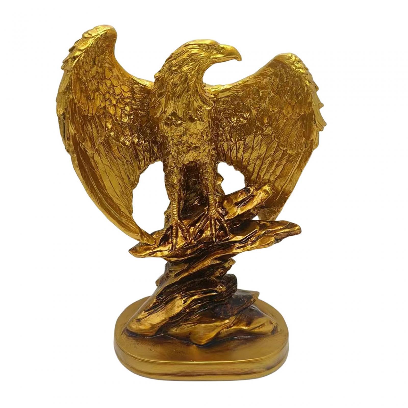 Bhfziap Gold Eagle Statue Home Decor Modern Collection Sculpture For Desk Bookshelf Party