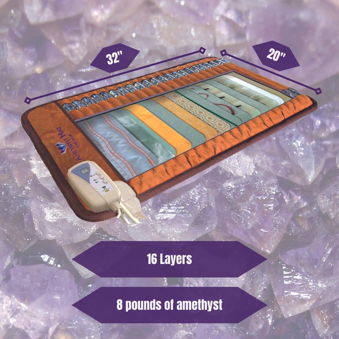Ereada Infrared Amethyst Mat Mini 32"L x 20"W - Adjustable FIR Heating Pad 86-158°F with Natural Crystals - Negative Ions - No EMFs - 2-Year Warranty for Professional Use - Original Korea Manufacturer - Image 2