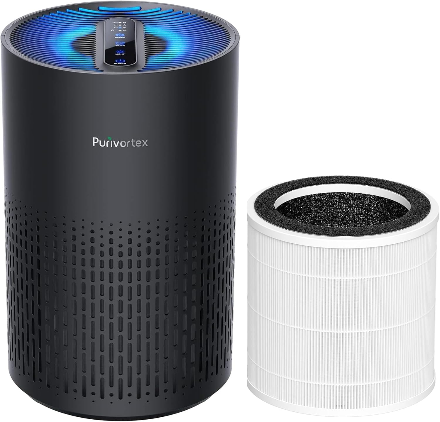 Purivortex PX500 Air Purifier (Black) + PX500 HEPA Replacement Filter Bundle