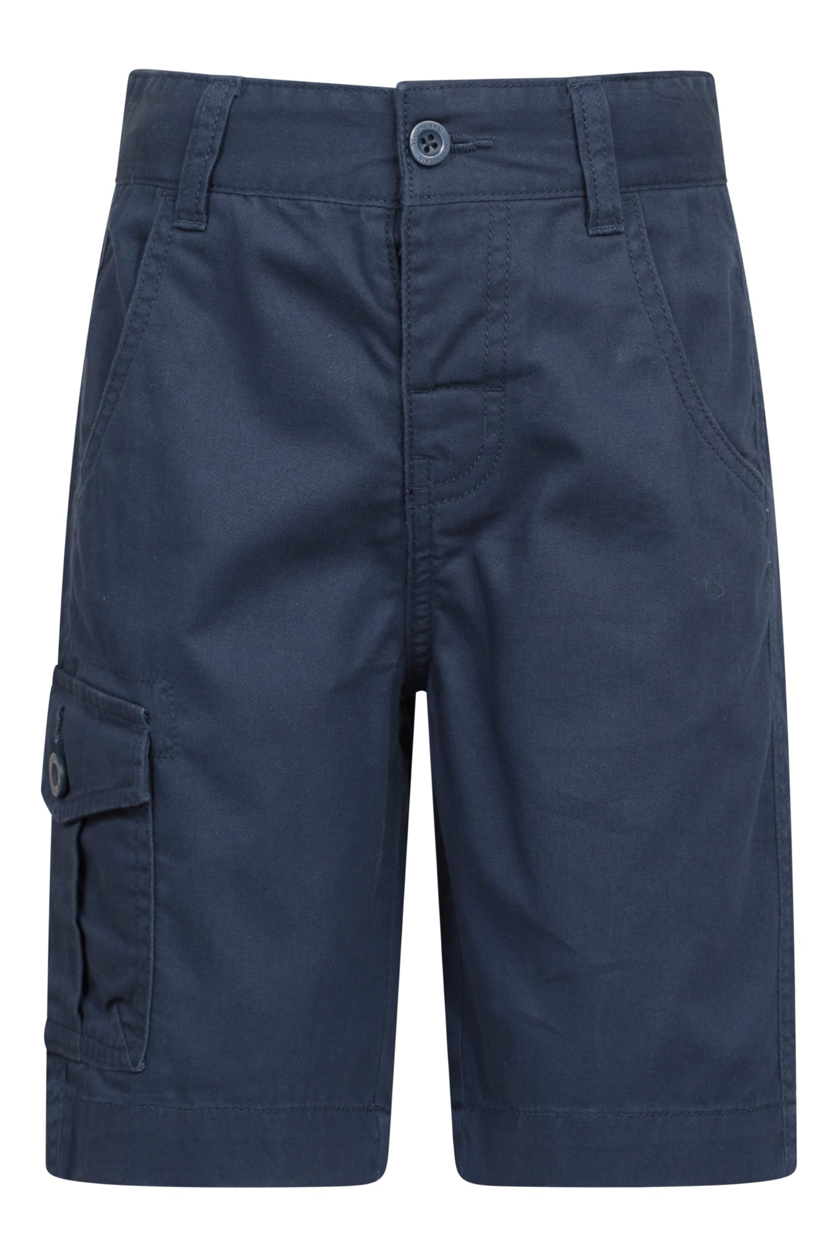 Mountain Warehouse Dark Blue Cargo Kids Shorts - 100% Cotton Pants, Adjustable Waistband, Soft Childrens Shorts, Pockets, Easy Care - Spring Summer, Camping, Travelling Kids Size 7-8 Years