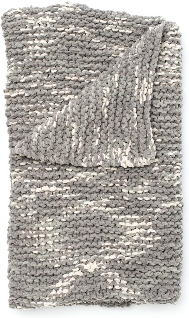 Bernat Blanket Yarn - 6 Pack Bundle with 5 Patterns - Silver Steel