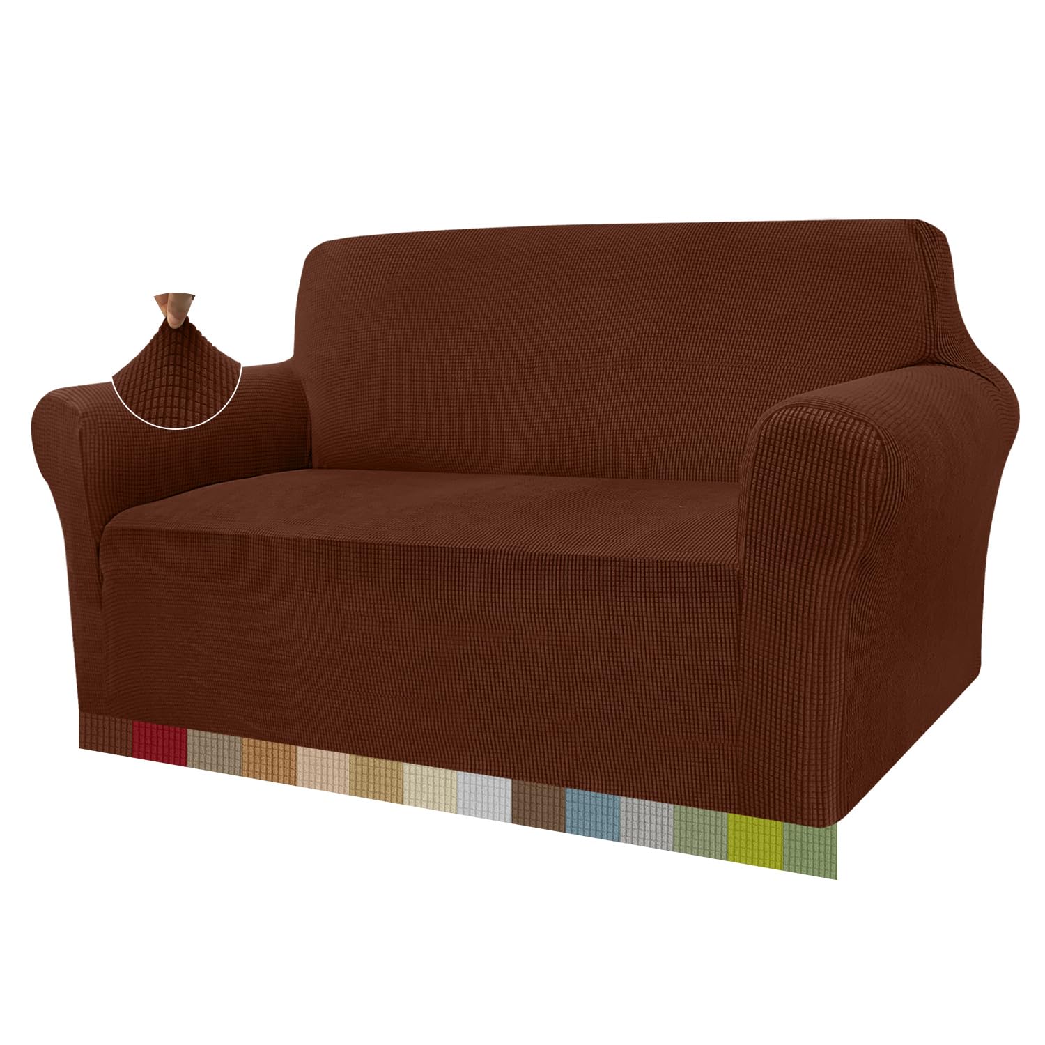 Granbest - Copridivano altamente elasticizzato, moderno, jacquard, per soggiorno, funge da protezione per cani e animali domestici (2 posti, caffè)