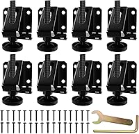 Vista 8 de LOSCHEN 4 patas niveladoras ajustables resistentes para muebles, tuercas hexagonales para bloquear patas de muebles, para mesa, armarios, banco