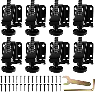 LOSCHEN 8PCS Heavy Duty Adjustable Leveling Feet for Furniture,Hexagon Nuts Lock Furniture Legs Levelers,for Table, Cabinets, Workbench,Shelving Units and More